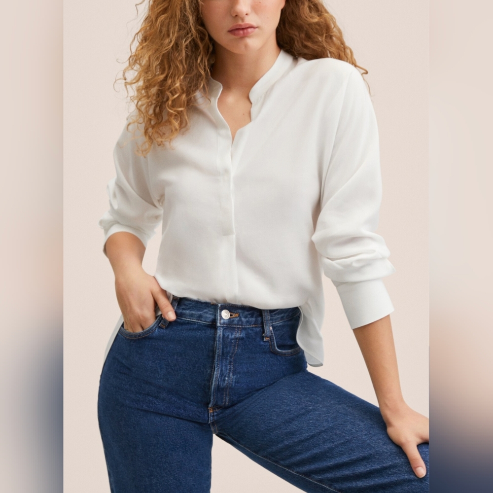 Off-white Oversized flowy lyocell Size 8 By Mango